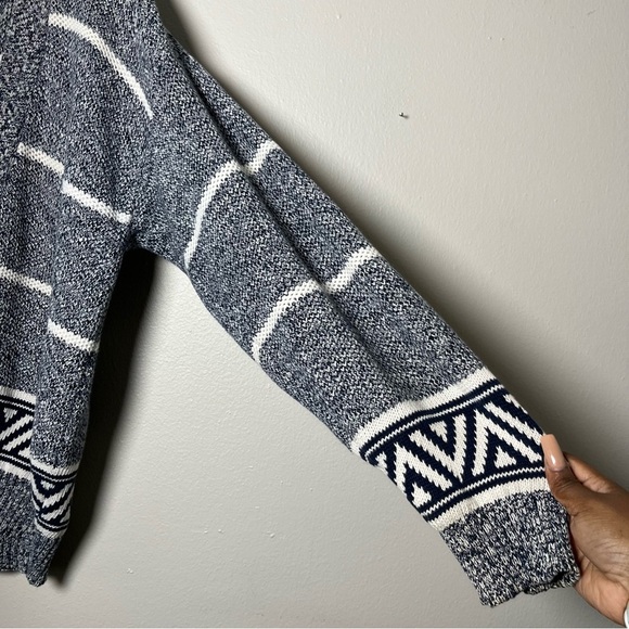 VTG Dockers Men Cardigan Sweater Large Preppy‎ Gray Stripe Southwestern Outdoor - Picture 6 of 8